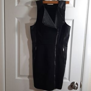 A black dress, size small, faux leather